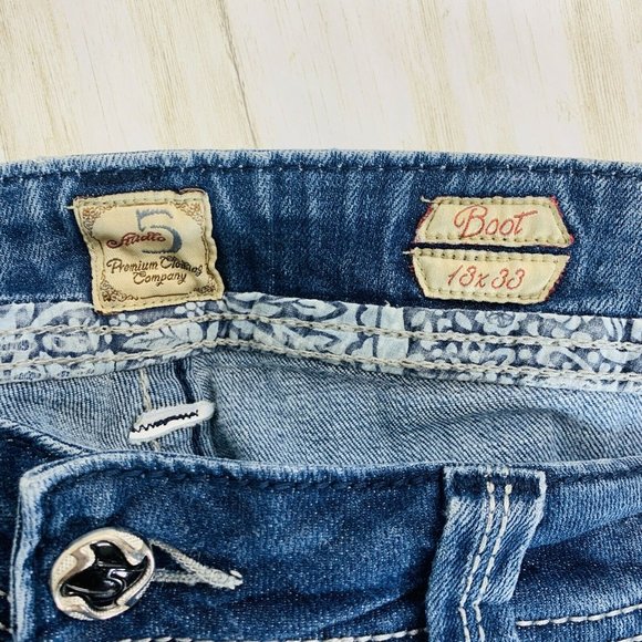 Womens Studio 5 Premium Boot Cut Denim Blue Jeans - Picture 6 of 6